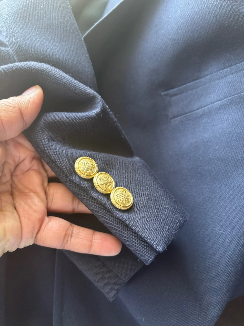 Vtg Retro 80s 90s David Taylor Sport Coat Blazer Gold Buttons 46S Academia Dad
